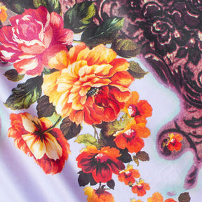 Abstract Floral Vine Scroll Printed Cotton Broadcloth Fabric SV581974 1