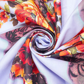 Abstract Floral Vine Scroll Printed Cotton Broadcloth Fabric SV581974 2