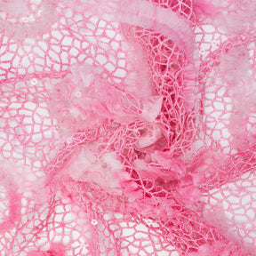 Organza Rosette W Sequins On Chemical Mesh Fabric SV581574 2