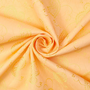 Paisley Satin Jacquard Fabric SV581801 Peach / Gold 2