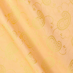 Paisley Satin Jacquard Fabric SV581801 Peach / Gold 1