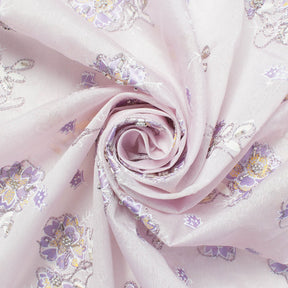 Silver Floral Beaded Embroidery On Organza SV582023 Lavender 2