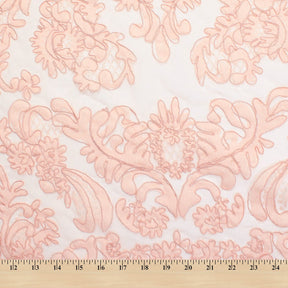 Empire Corded Lace On Mesh Fabric SV576332 Peach 4