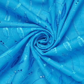 Leafy Embroidered Eyelet On Voile Fabric SV581579 3