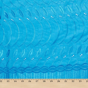 Leafy Embroidered Eyelet On Voile Fabric SV581579 4
