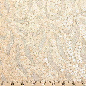 Abstract Gold Resin Dots With Clear Sequins On Voile Fabric SV581584 3