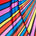 Angelica Rainbow Stripe Printed Charmeuse Fabric SV581792 Vibrant Bloom 1