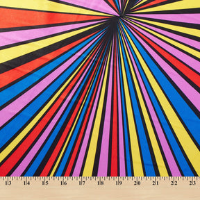Angelica Rainbow Stripe Printed Charmeuse Fabric SV581792 Vibrant Bloom 3