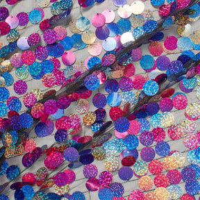 Multi Color Holographic Paillette Sequins On Mesh 58 Inch Fabric SV581799 1