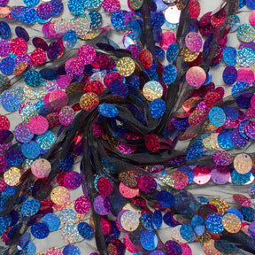 Multi Color Holographic Paillette Sequins On Mesh 58 Inch Fabric SV581799 2