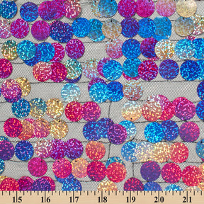 Multi Color Holographic Paillette Sequins On Mesh 58 Inch Fabric SV581799 3