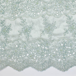 Floral Rose Beaded Corded Eyelet Double Organza Lace Fabric SV581990 4
