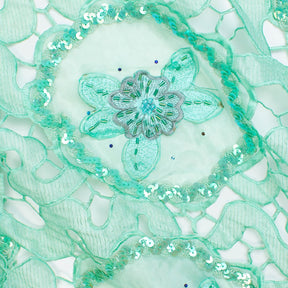 Sea Green Daffodil Lace With Sequins Fabrics SV574108 1
