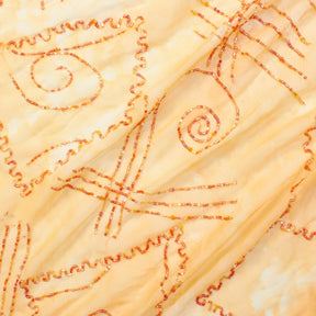 Orange Abstract Beaded Embroidery On Georgette Fabric SV581300 1