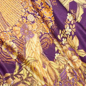 Abstract Geometric Floral Printed Silk Charmeuse Fabric SV581996 1