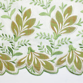 Gold Sparkled Mint Leaves Metallic Embroidery Lace Fabric SV581786 Mint 2