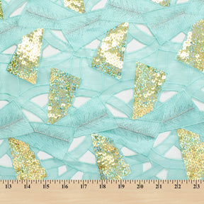 Geometric Sequin Lace Fabric SV581185 Mint 3
