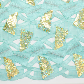 Geometric Sequin Lace Fabric SV581185 Mint 4