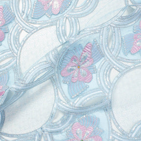 Baby Blue Butterfly Patch Chemical Lace Fabric SV576230 1