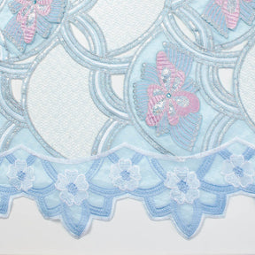 Baby Blue Butterfly Patch Chemical Lace Fabric SV576230 3