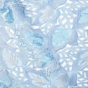 Leafy Sequin Metallic Embroidered Lace Fabric SV581245 1