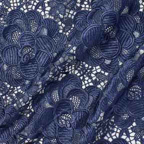 Blossom Guipure French Venice Lace Fabric SV570235 Navy 2