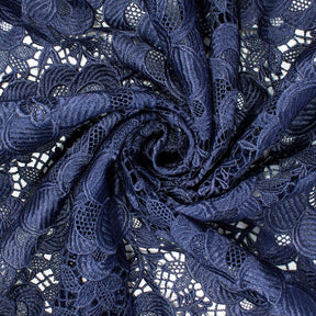 Blossom Guipure French Venice Lace Fabric SV570235 Navy 3