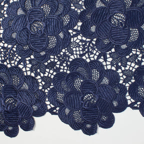 Blossom Guipure French Venice Lace Fabric SV570235 Navy 1