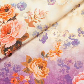 Ombre Floral Printed Cotton Broadcloth Fabric SV581562 1