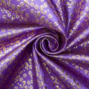 Micro Paisley Brocade Fabric SV581802 Purple / Gold 2