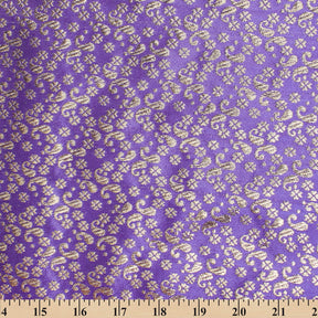 Micro Paisley Brocade Fabric SV581802 Purple / Gold 4