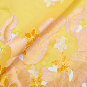 Sequined Floral Embroidery On Voile Fabric SV581196 1