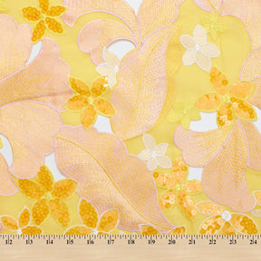 Sequined Floral Embroidery On Voile Fabric SV581196 4