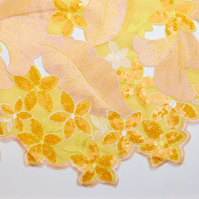 Sequined Floral Embroidery On Voile Fabric SV581196 2