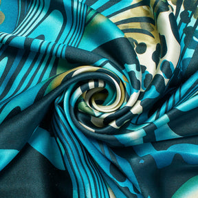 Abstract Animal Print Printed Charmeuse Fabric SV582005 Ocean 2