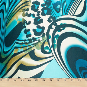 Abstract Animal Print Printed Charmeuse Fabric SV582005 Ocean 3