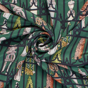 Fence Column Printed Silk Charmeuse Satin Fabric SV581677 2