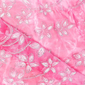 Floral Resin Dots With Glitter On Printed Tie Dye Chiffon Fabric SV581654 1