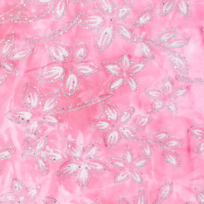 Floral Resin Dots With Glitter On Printed Tie Dye Chiffon Fabric SV581654 3