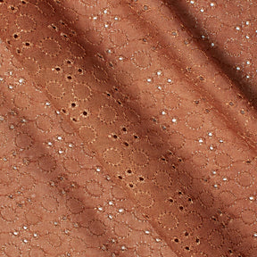 Circular Georgette Eyelet Fabric SV582032 Caramel 1