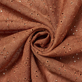 Circular Georgette Eyelet Fabric SV582032 Caramel 2