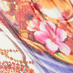 Boomerang Abstract Floral Vine Printed Silk Chiffon Fabric SV582042 1