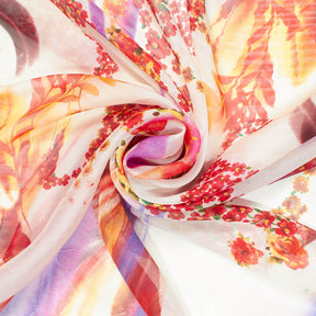 Boomerang Abstract Floral Vine Printed Silk Chiffon Fabric SV582042 2