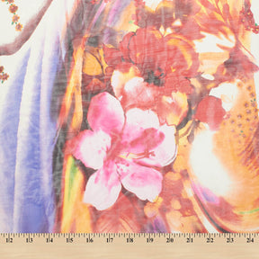 Boomerang Abstract Floral Vine Printed Silk Chiffon Fabric SV582042 3