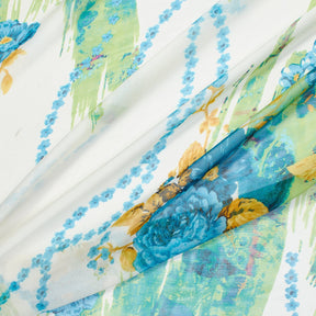 Abstract Floral Bouquet Vine Printed Chiffon Fabric SV581740 1
