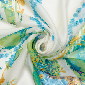 Abstract Floral Bouquet Vine Printed Chiffon Fabric SV581740 2