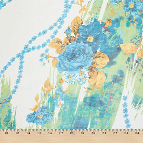 Abstract Floral Bouquet Vine Printed Chiffon Fabric SV581740 3