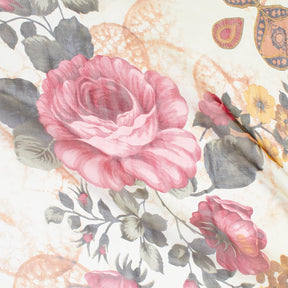 Ornamental Chain Floral Bouquet Silk Chiffon Fabric SV582038 1