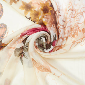 Ornamental Chain Floral Bouquet Silk Chiffon Fabric SV582038 2