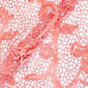 Chemical Mesh Lace Ribbon Embroidery Fabric SV576083 Coral 1